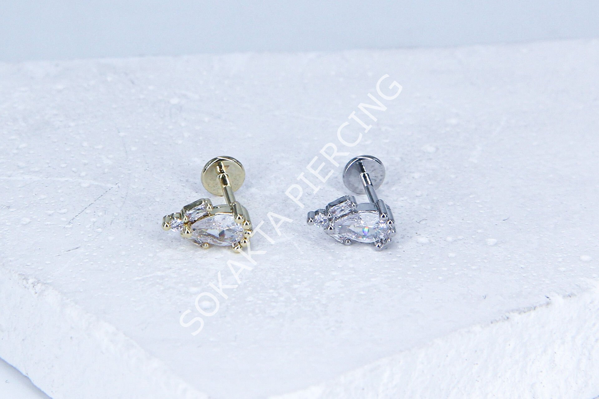 G66 - 6MM ARKASI DÜZ TRAGUS Silver