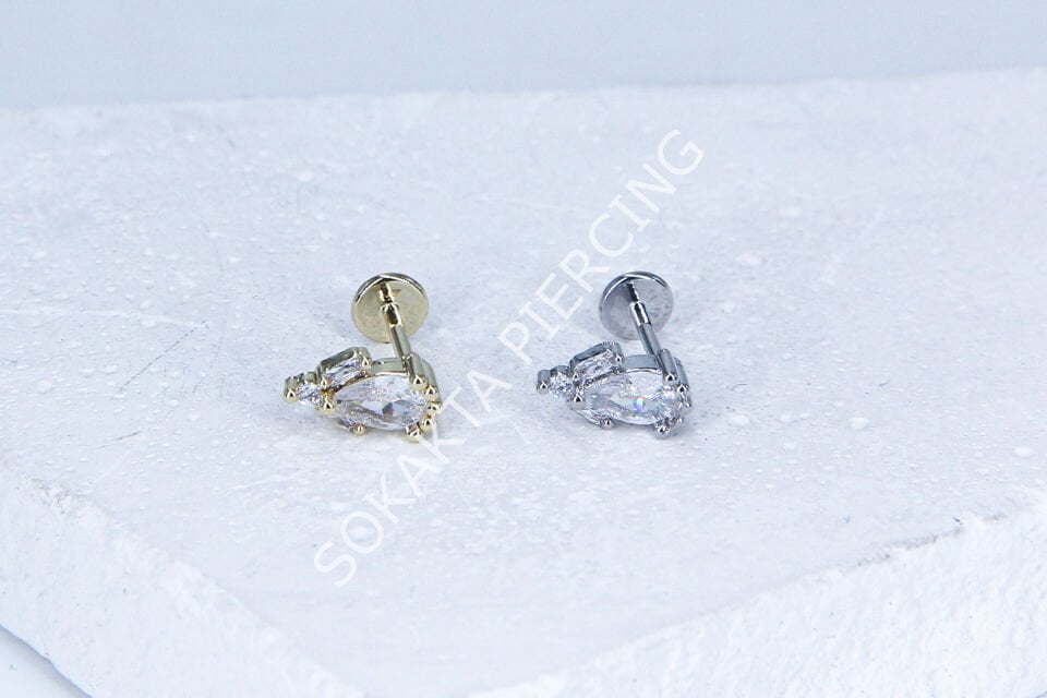 G66 - 6MM ARKASI DÜZ TRAGUS Gold