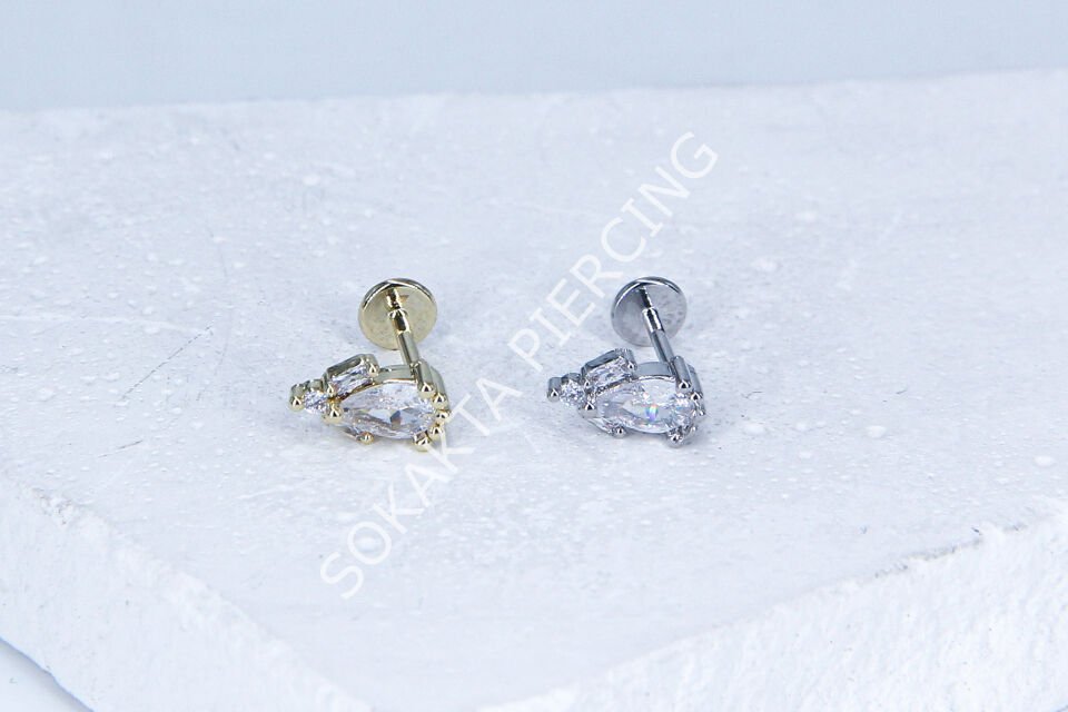G66 - 6MM ARKASI DÜZ TRAGUS Silver
