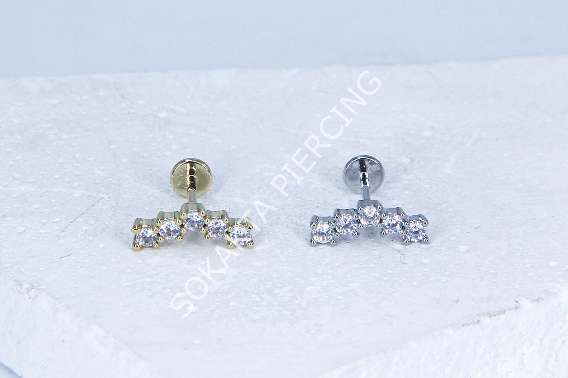 G68 - 6MM ARKASI DÜZ TRAGUS Silver