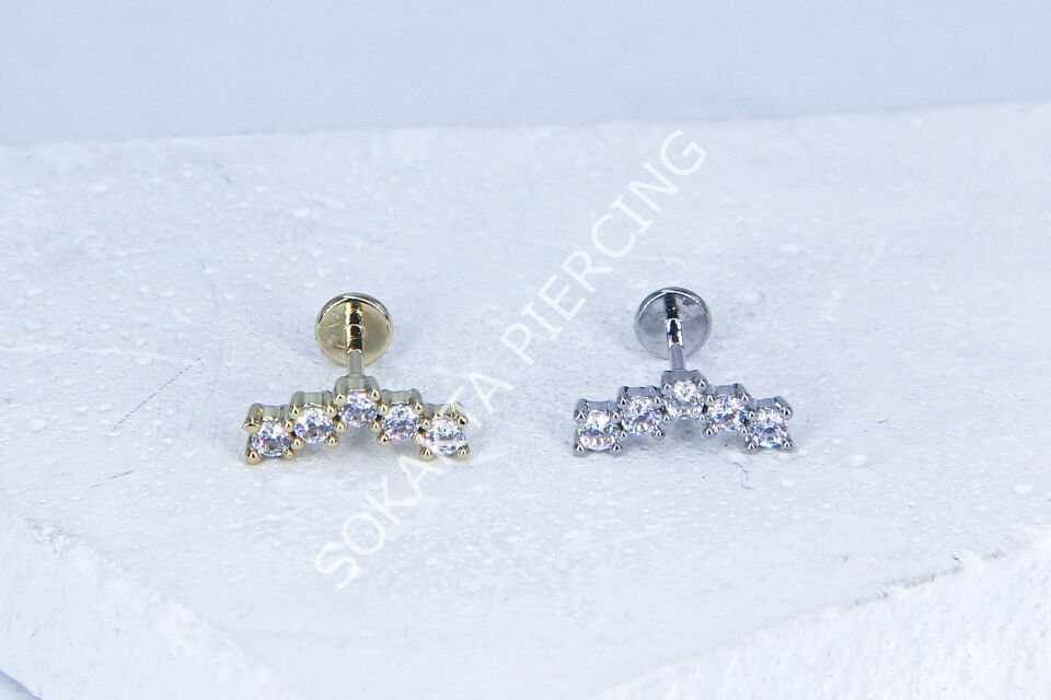 G68 - 6MM ARKASI DÜZ TRAGUS Silver