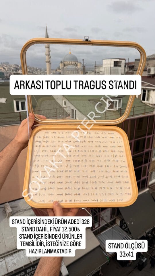 328 ADET CAMLI ARKASI TOPLU TRAGUS STANDI Pembe