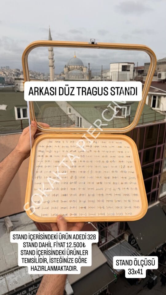 328 ADET CAMLI ARKASI DÜZ TRAGUS STANDI Pembe
