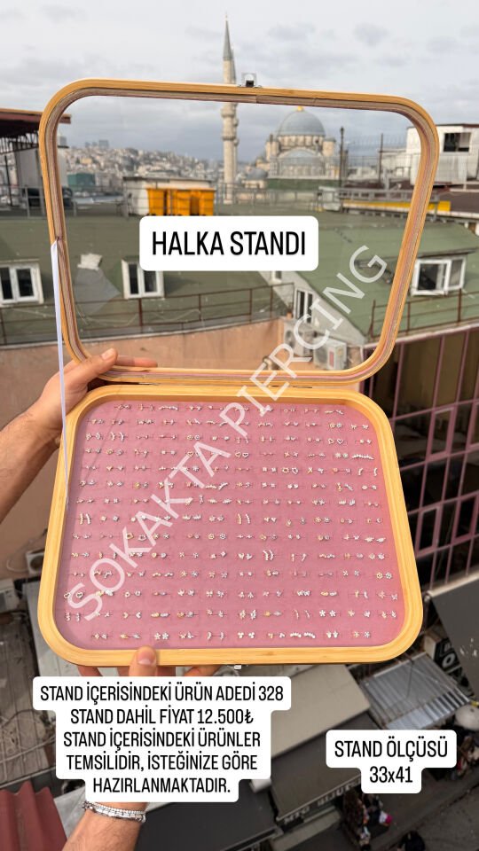 328 ADET CAMLI HALKA STANDI Krem