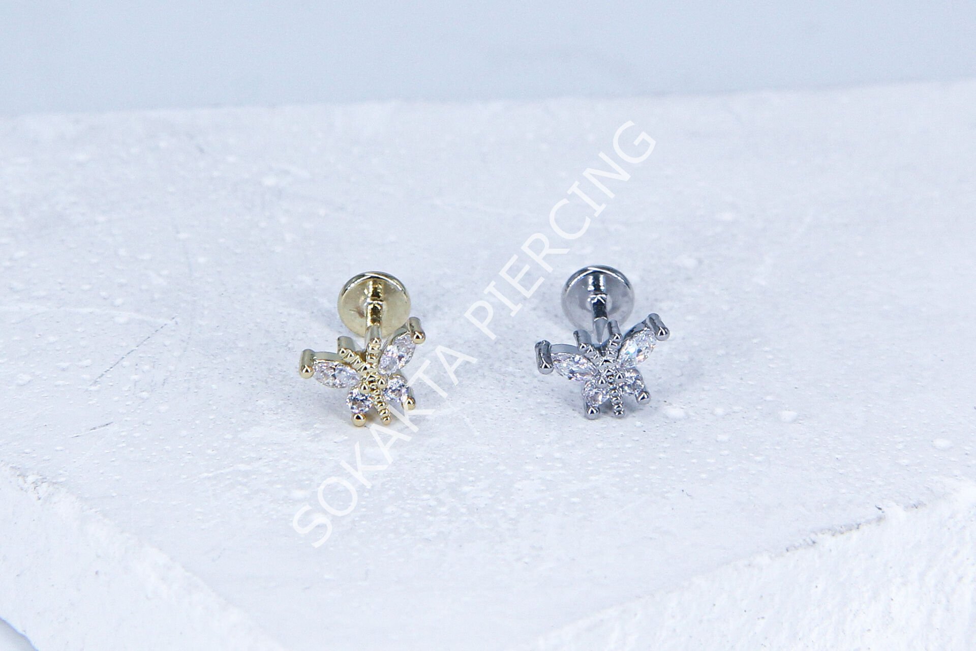 G81 - 6MM ARKASI DÜZ TRAGUS Silver