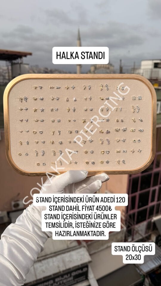 120 ADET HALKA PİERCİNG STANDI