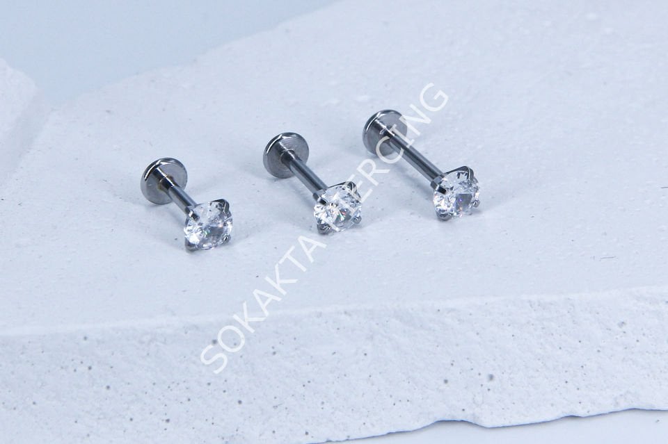 TEK TAŞ ORTA  BAGET PİERCİNG 10 mm