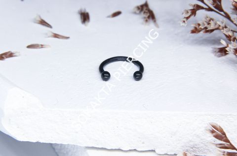 8 MM TOPLU YARIM HALKA PİERCİNG Silver