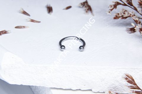 8 MM TOPLU YARIM HALKA PİERCİNG Silver