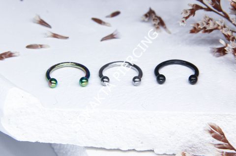 8 MM TOPLU YARIM HALKA PİERCİNG Silver