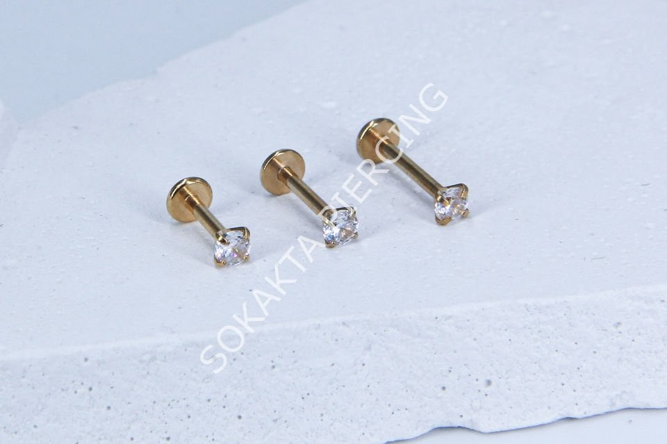 TEK TAŞ KÜÇÜK BAGET PİERCİNG 10 mm