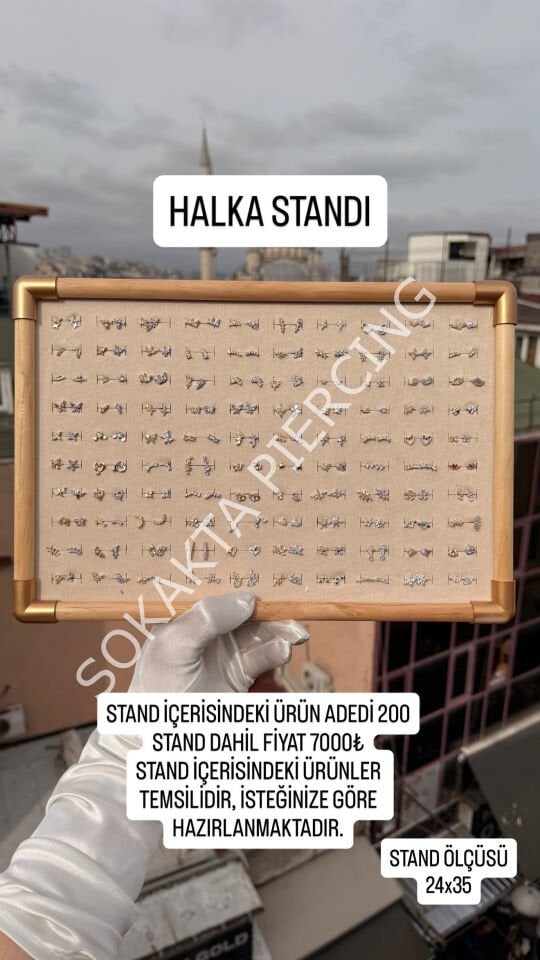 200 ADET HALKA PİERCİNG STANDI