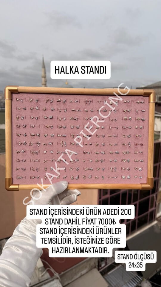 200 ADET HALKA PİERCİNG STANDI