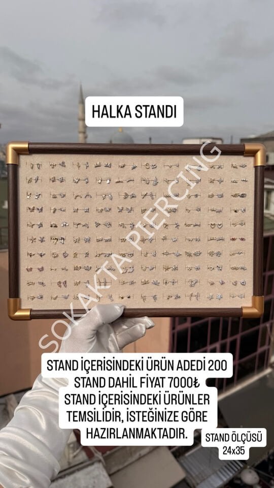 200 ADET HALKA PİERCİNG STANDI