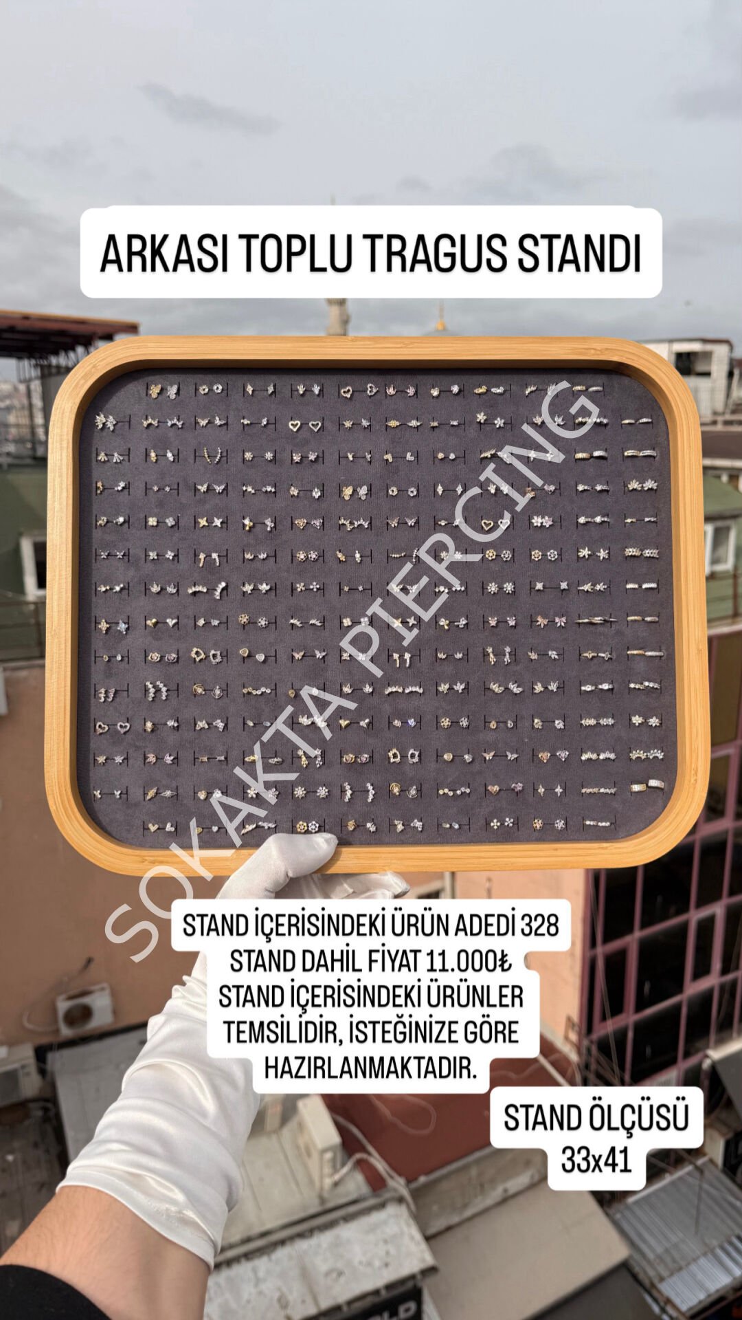 328 ADET ARKASI TOPLU PİERCİNG STANDI