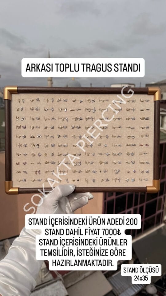 200 ADET ARKASI TOPLU PİERCİNG STANDI