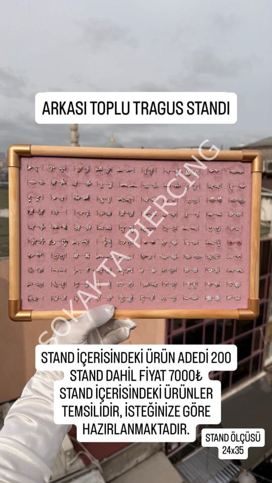 200 ADET ARKASI TOPLU PİERCİNG STANDI