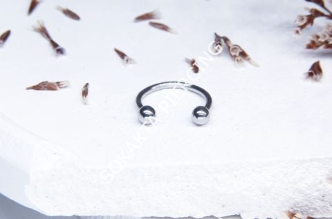 10 MM YARIM HALKA PİERCİNG Silver