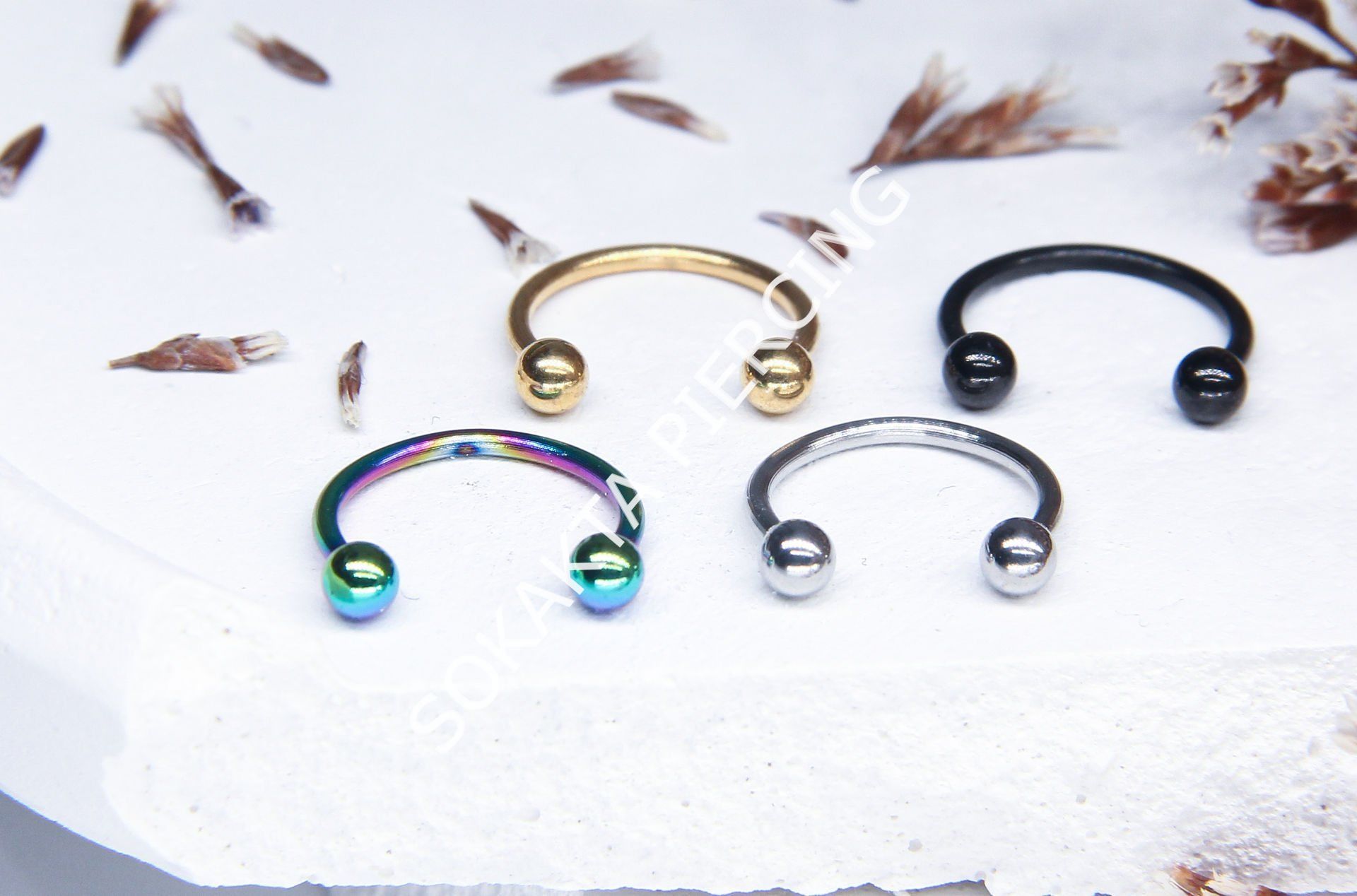 10 MM YARIM HALKA PİERCİNG Silver