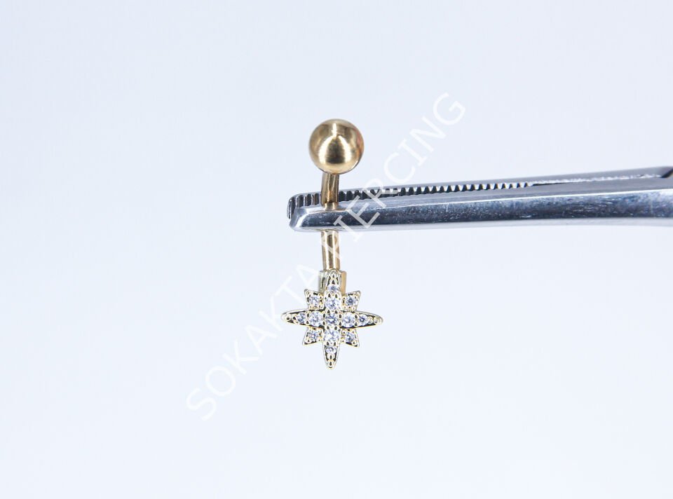 F76-77- GÖBEK PİERCİNGİ Silver