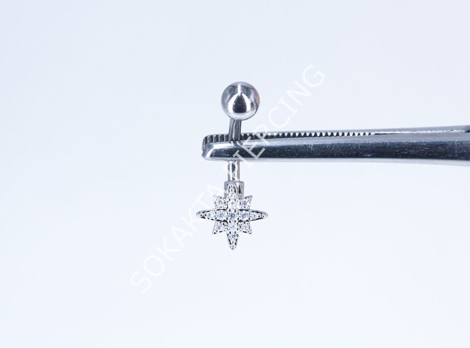 F76-77- GÖBEK PİERCİNGİ Silver