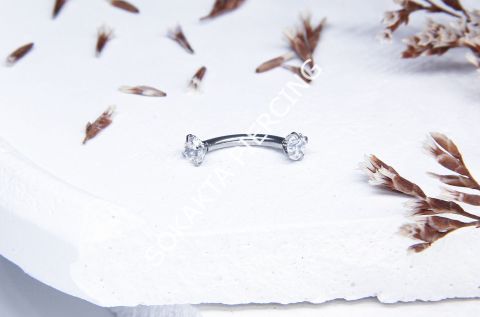 8 MM TAŞLI KAŞ PİERCİNG Gold