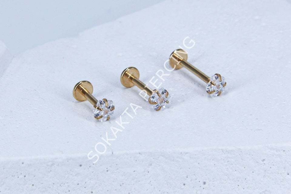 TEK TAŞ   BÜYÜK ÇİÇEK  PİERCİNG 10 mm