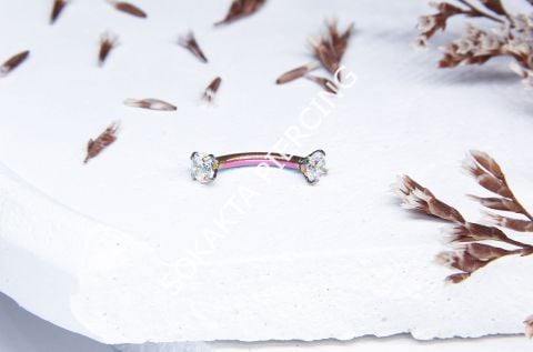 8 MM TAŞLI KAŞ PİERCİNG Silver