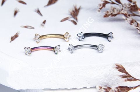 8 MM TAŞLI KAŞ PİERCİNG Silver