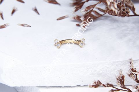 6 MM TAŞLI KAŞ PİERCİNG Gold