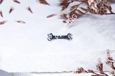 6 MM TAŞLI KAŞ PİERCİNG Silver