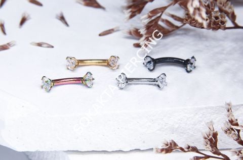 6 MM TAŞLI KAŞ PİERCİNG Silver