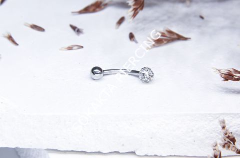 8 MM TAŞLI KAŞ PİERCİNG Gold