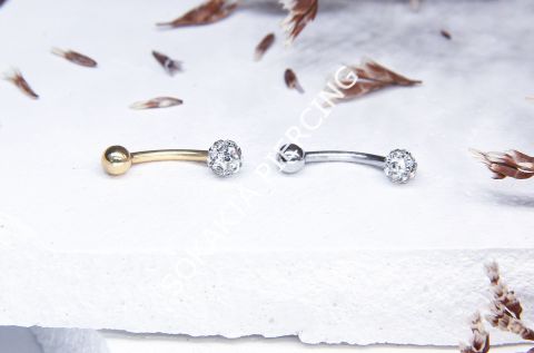 8 MM TAŞLI KAŞ PİERCİNG Silver