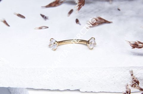 10 MM TAŞLI KAŞ PİERCİNG Silver