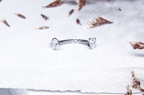 10 MM TAŞLI KAŞ PİERCİNG Silver