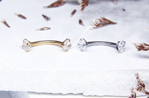 10 MM TAŞLI KAŞ PİERCİNG Silver