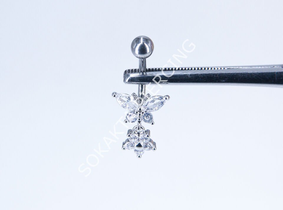 F135-136 - GÖBEK PİERCİNGİ Silver