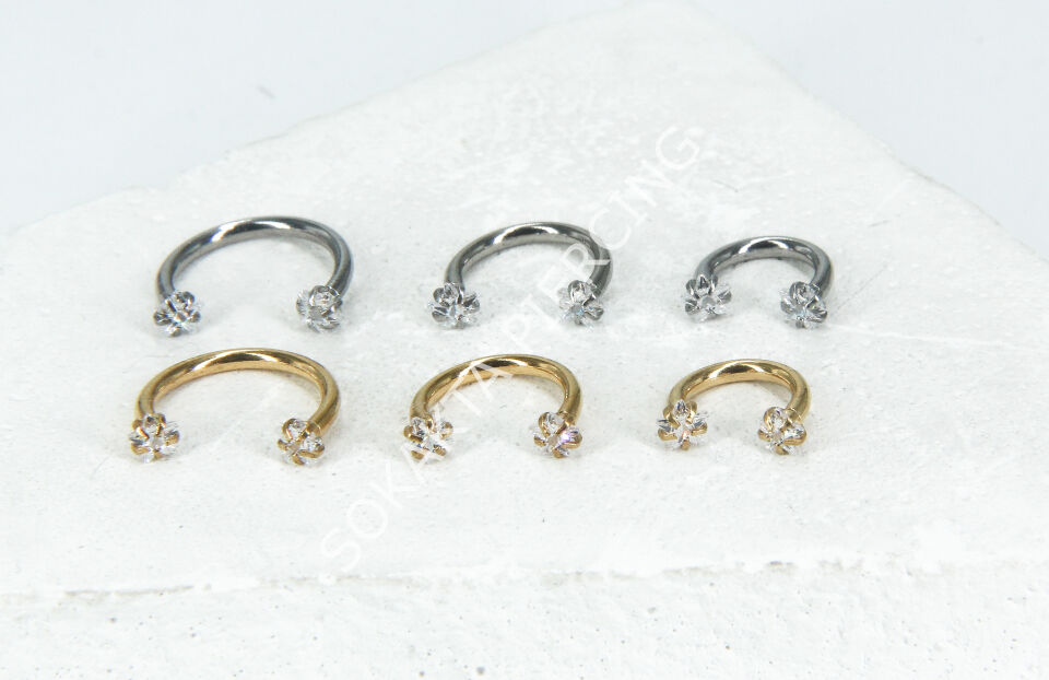 YILDIZ  TAŞLI YARIM HALKA Silver - 10 mm