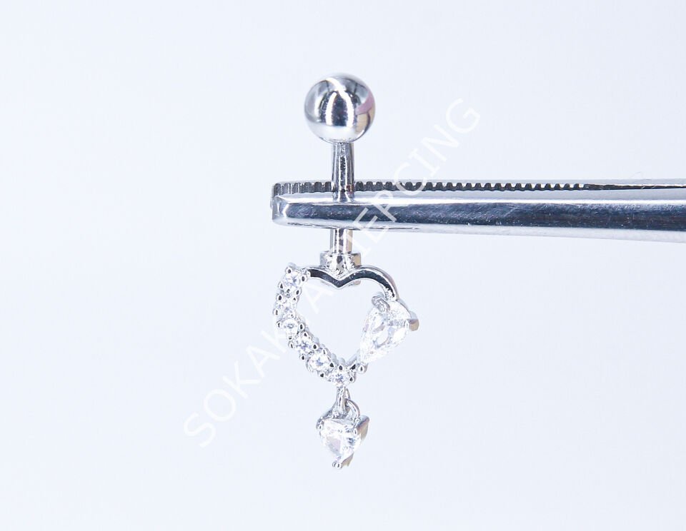 f202-  GÖBEK PİERCİNGİ Silver