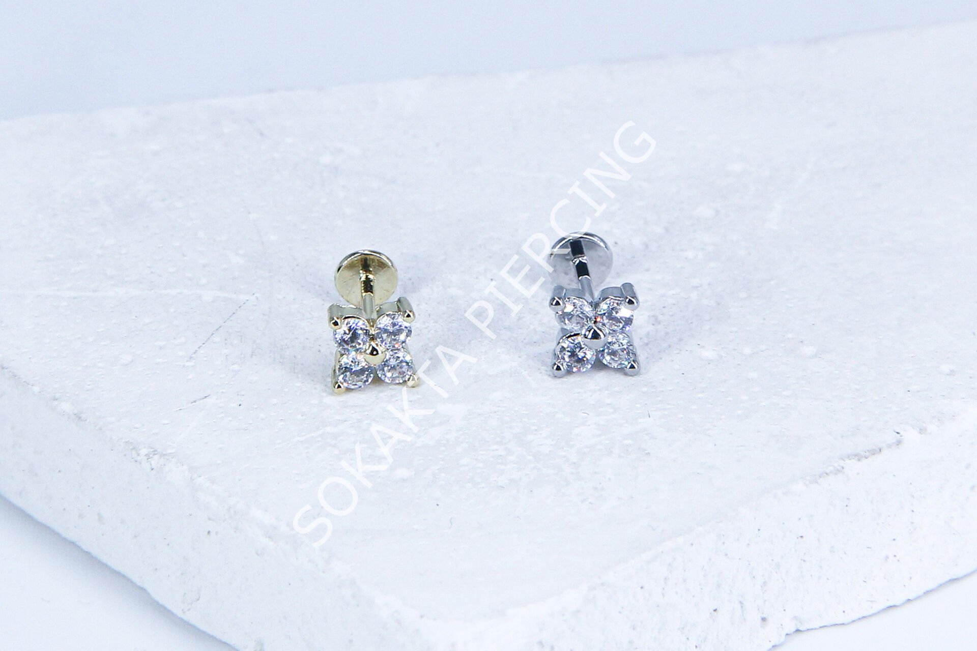 G96 - 6MM ARKASI DÜZ TRAGUS Silver
