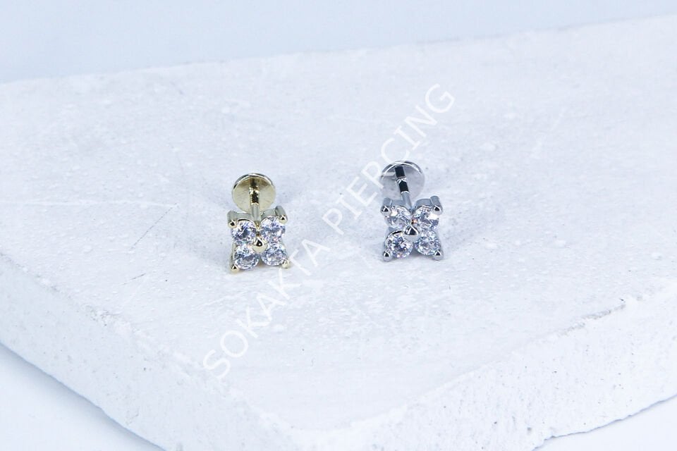 G96 - 6MM ARKASI DÜZ TRAGUS Silver