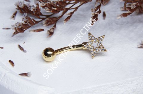 F76-77 - GÖBEK PİERCİNGİ Gold