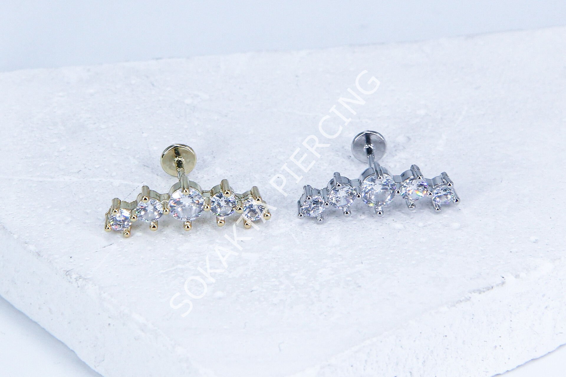 G105 - 6MM ARKASI DÜZ TRAGUS Silver