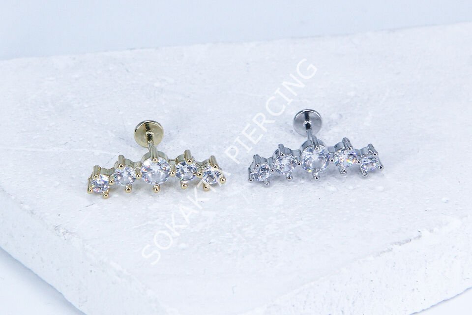 G105 - 6MM ARKASI DÜZ TRAGUS Silver