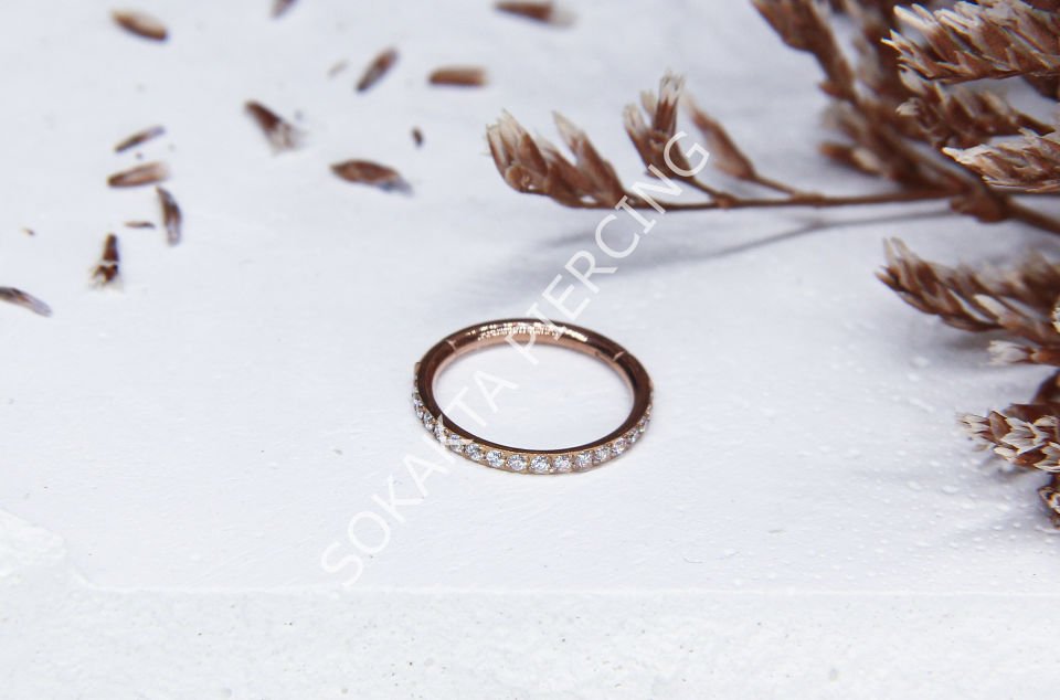 E363 - 10MM SIRALI TAŞ HALKA Rose