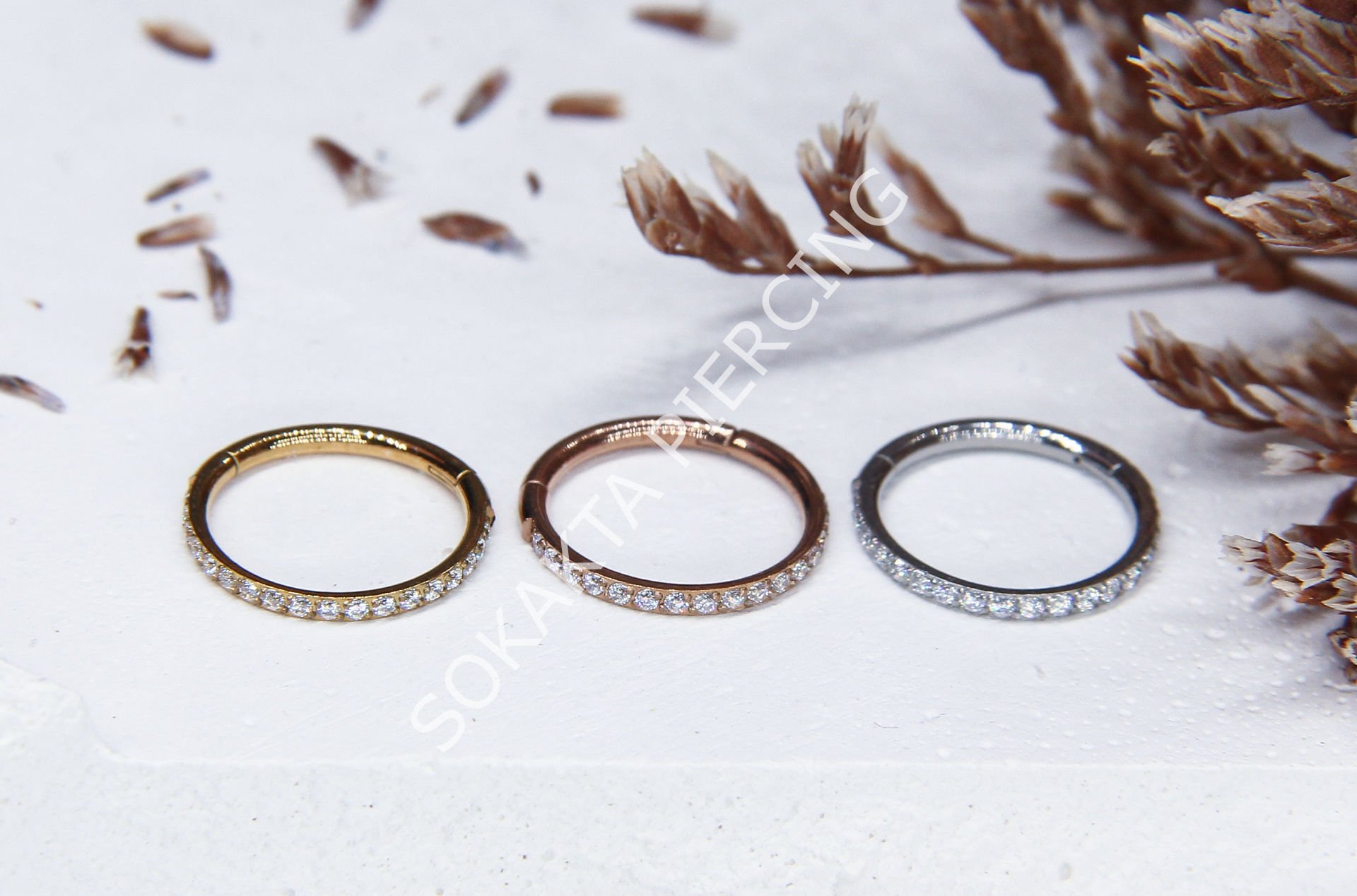 E363 - 10MM SIRALI TAŞ HALKA Rose