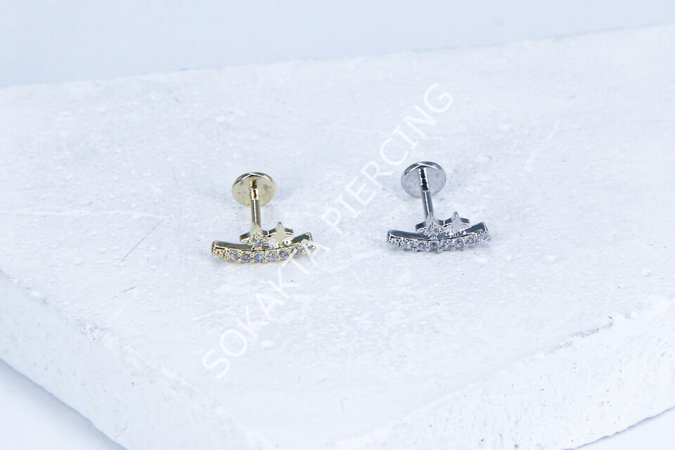 G122 - 6MM ARKASI DÜZ TRAGUS Silver