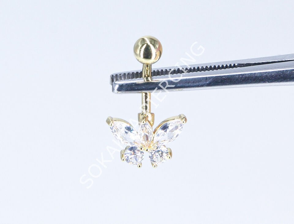F161-162 - GÖBEK PİERCİNGİ Silver