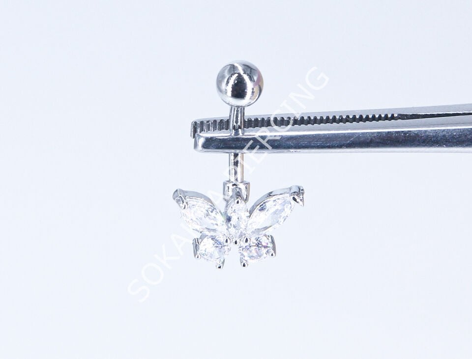 F161-162 - GÖBEK PİERCİNGİ Silver